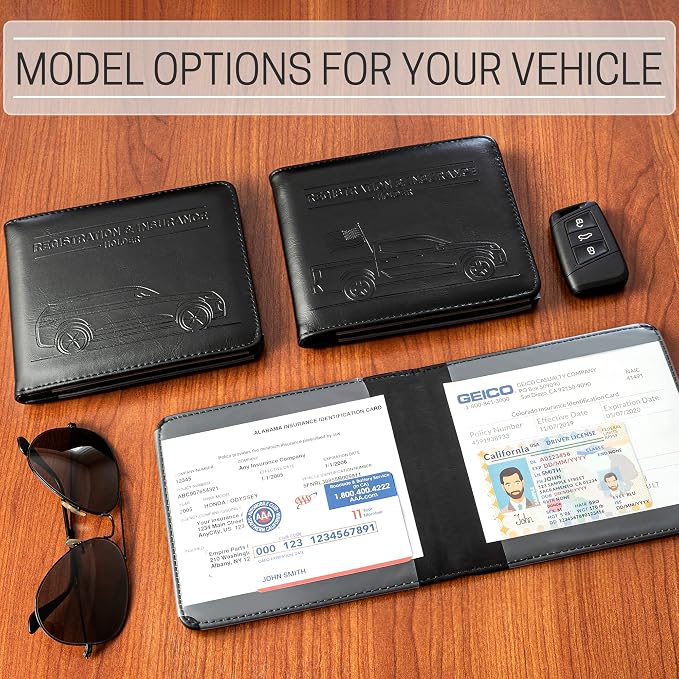CANOPUS Car Registration and Insurance Holder, Magnetic Closure, Embossed Card - Image 7