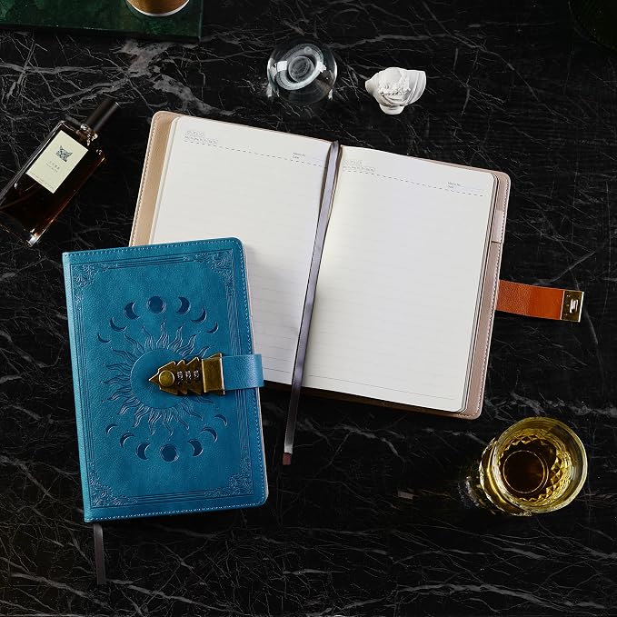 ZXHQ Lockable Diary for Women & Men, Secret Diary for Girls, Refillable Leather - Image 3