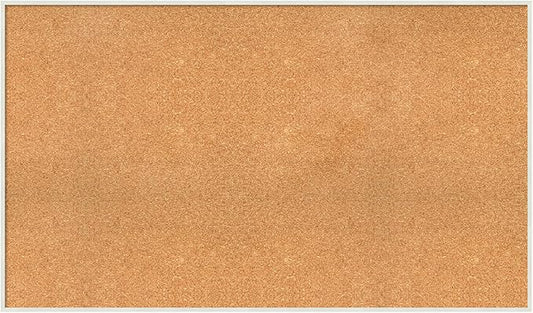 Amanti Art Natural Cork Board for Wall, 29x49 Vision Board with White Frame, Oversize Corkboard Office Decor for Home Organization, Modern Corkboard Pinboard to Display Items for Home Organization in-DeskLoop Office