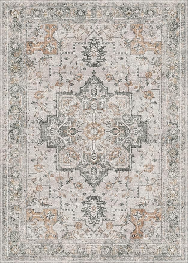 GENIMO Area Rug 2x3 Doormat, Machine Washable Low Pile Rugs, Small Retro - Image 7