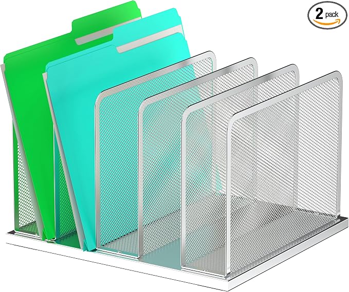 Kuntine.B Desk File Organizer Upright Mesh Desktop Organizer File Sorter Office by KuntineB