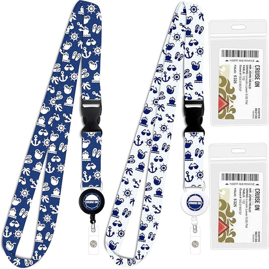 Cruise On Cruise Lanyard for Ship Cards – 2-Pack Retractable Badge & Waterproof by CruiseOn