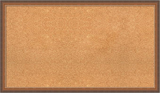 Amanti Art Natural Cork Board for Wall, 22x38 Vision Board with Bronze Frame, Large Corkboard Office Decor for Home Organization, Modern Corkboard Pinboard to Display Items for Home Organization in-DeskLoop Office