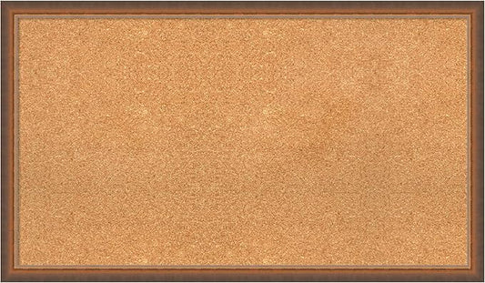 Amanti Art Natural Cork Board for Wall, 22x38 Vision Board with Bronze Frame, Large Corkboard Office Decor for Home Organization, Modern Corkboard Pinboard to Display Items for Home Organization in-DeskLoop Office