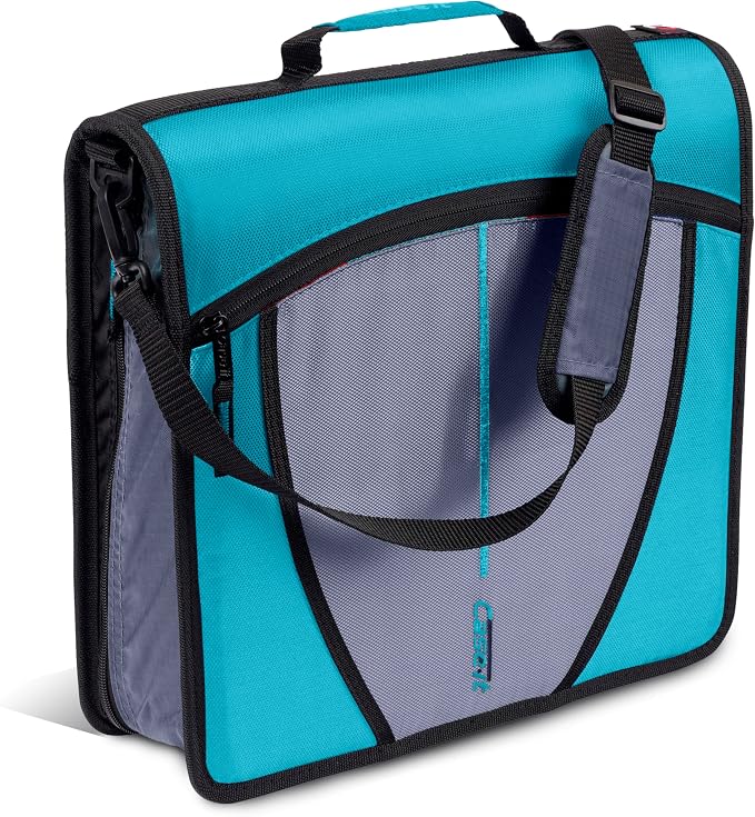 Case-it Mighty Zip Tab School Zipper Binder | 3-Inch O-Rings, 600-Sheet Capacity by Case-it
