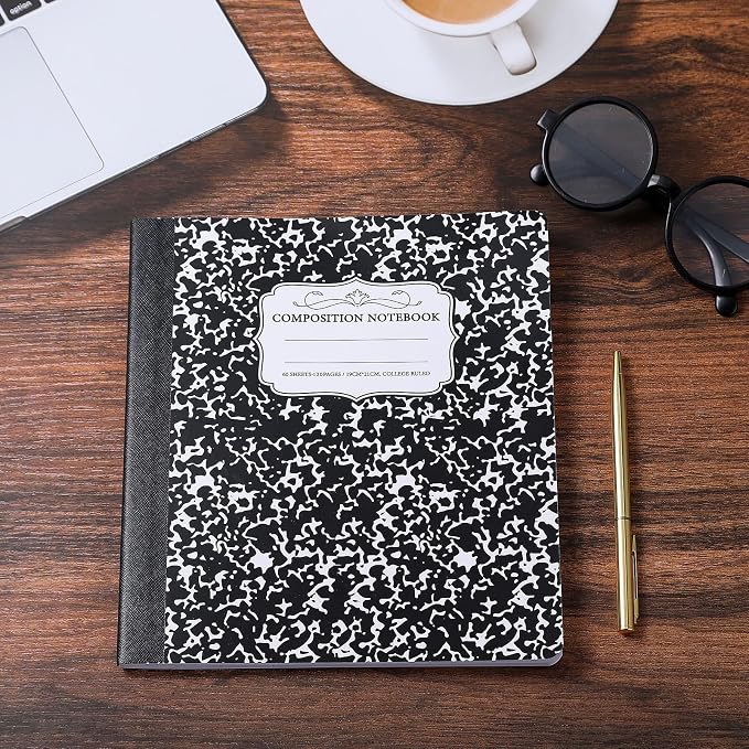 Seajan 20 Pack Composition Notebooks, Wide Ruled Paper, 7-1/2" x 9-3/4" Marble - Image 5