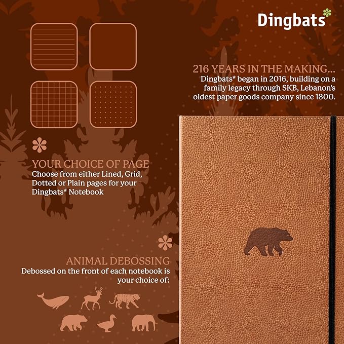 Dingbats* - Wildlife Dotted Extra Large A4 Notebook - PU Leather Hardcover - Image 2