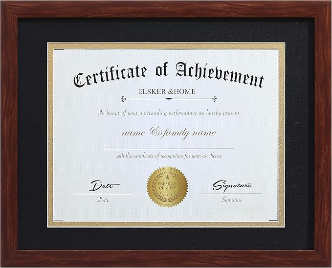 ELSKER&HOME 8.5x11 Certificate Frame Coffee Color by ELSKERHOME