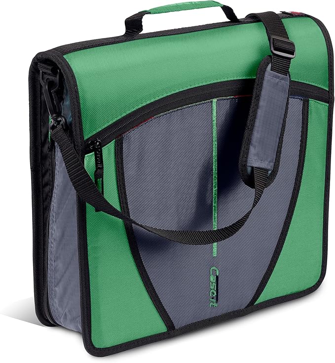 Case-it Mighty Zip Tab School Zipper Binder | 3-Inch O-Rings, 600-Sheet Capacity by Case-it