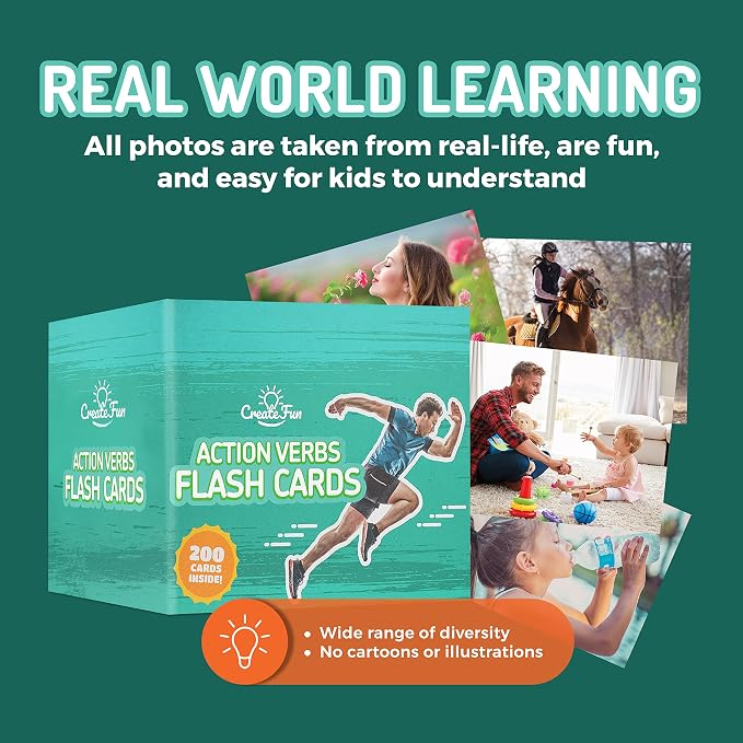 200 Action Verbs Flash Cards - Image 5