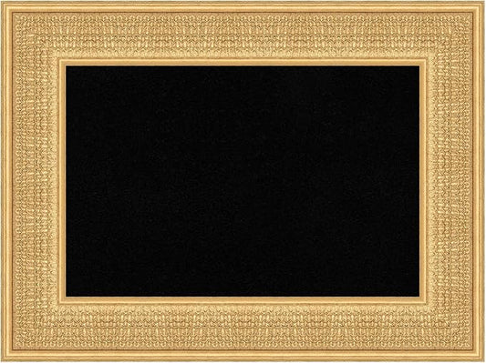 Amanti Art Black Cork Board for Wall, 18x24 Vision Board with Gold Wood Frame, Small Corkboard Office Decor for Home Organization, Traditional Corkboard Pinboard to Display Items for Home-DeskLoop Office