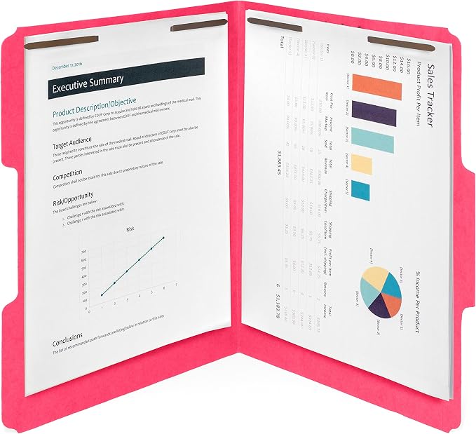 50 Red Fastener File Folders - Image 5