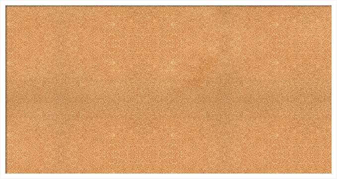 Amanti Art Natural Cork Board for Wall, 27x51 Vision Board with White Frame, Oversize Corkboard Office Decor for Home Organization, Modern Corkboard Pinboard to Display Items for Home Organization in-DeskLoop Office