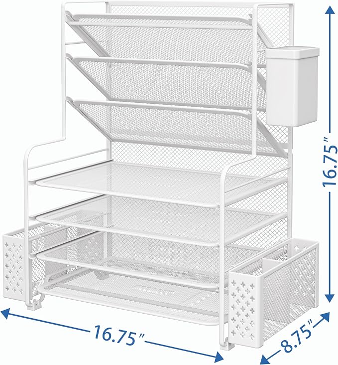 Simple Trending 7 Tier Desk File Organizer, Letter Tray Paper Organizer - Image 3
