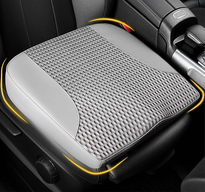 Car Seat Cushion, Comfortable Memory Foam Seat Pillow for Driving, Sciatica-Back Pain Relief, Cushion for Car-Truck, Office, Wheelchair - Gray-DeskLoop Office