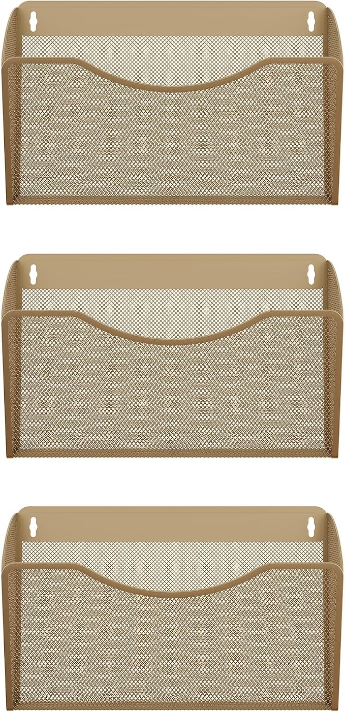 EasyPAG 3 Single Pocket Wall File Organizer, Mesh Hanging File Folder Organizer - Image 2