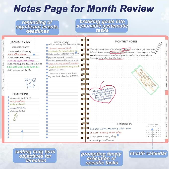 2026-2027 Monthly Planner, 18 Months Agenda Planner from Jul 2026-Dec 2027 - Image 3