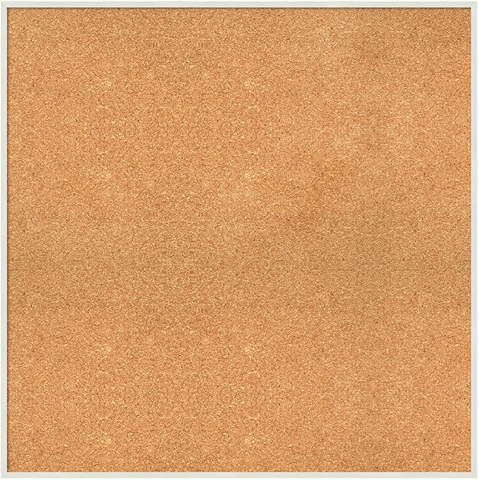 Amanti Art Natural Cork Board for Wall, 31x31 Vision Board with White Frame, Large Corkboard Office Decor for Home Organization, Modern Corkboard Pinboard to Display Items for Home Organization in-DeskLoop Office