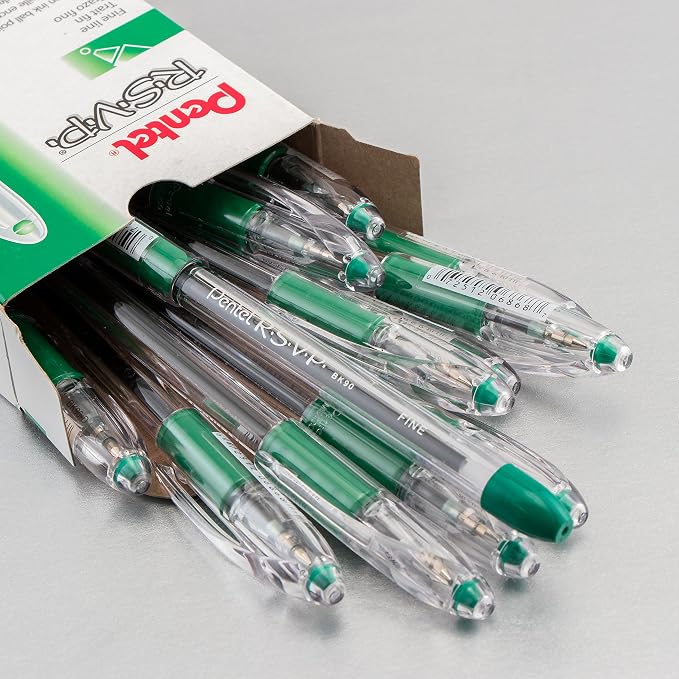 Pentel RSVP Ballpoint Pen, Fine Line, Box of 12 - Image 2