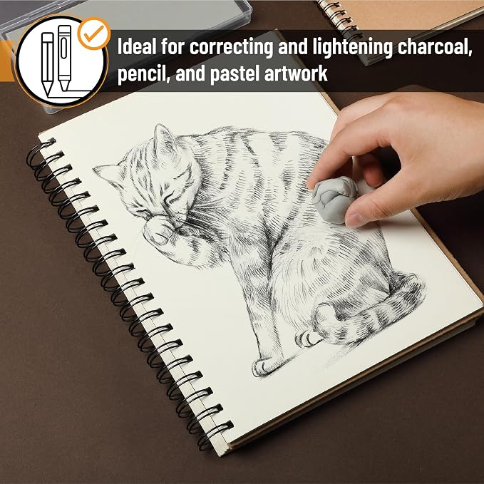 Mr. Pen- Large Kneaded Erasers, 2.75"x6.3", 4 Pack, Graphite & Pastel Drawing - Image 4