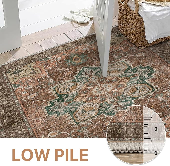 GENIMO 8x10 Area Rugs for Living Room, Machine Washable Non Slip Vintage Rugs - Image 5