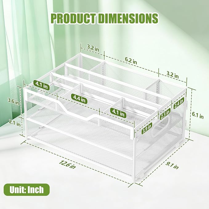 3 Tier Desk Orgnizers and Accessories, Metal Magazine File Holder - Image 2