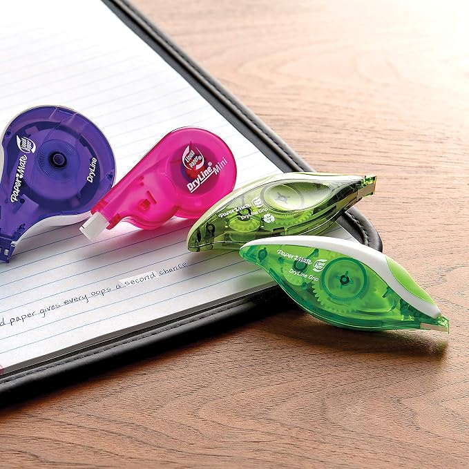 Paper Mate Liquid Paper DryLine Grip Correction Tape | Assorted Colours | Box - Image 7