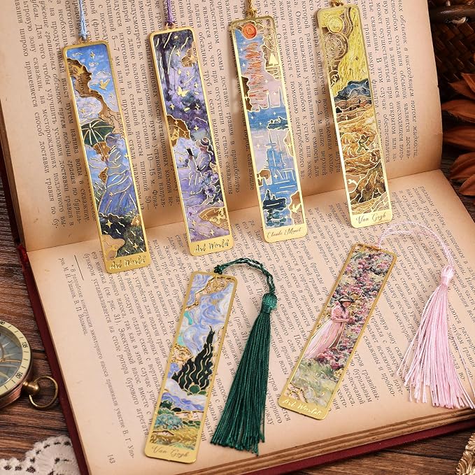 12 Pieces Metal Bookmarks with Tassel - Image 8