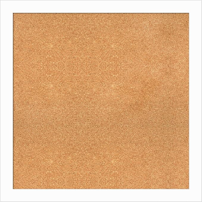 Amanti Art Natural Cork Board for Wall, 31x31 Vision Board with White Frame, Large Corkboard Office Decor for Home Organization, Casual Corkboard Pinboard to Display Items for Home Organization in-DeskLoop Office