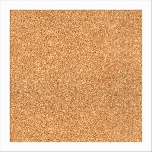 Amanti Art Natural Cork Board for Wall, 31x31 Vision Board with White Frame, Large Corkboard Office Decor for Home Organization, Casual Corkboard Pinboard to Display Items for Home Organization in-DeskLoop Office