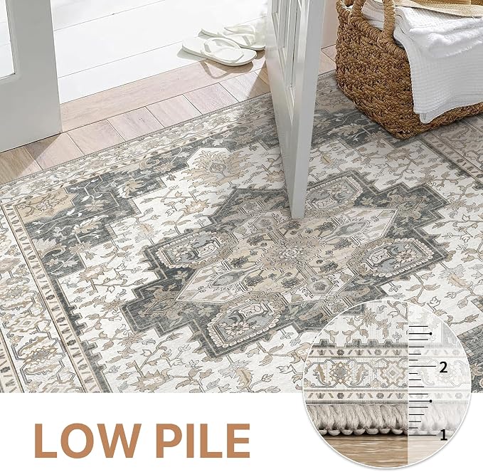 GENIMO 2'6"x6 Runner Rugs for Hallway, Machine Washable Non Slip Vintage Rugs - Image 5