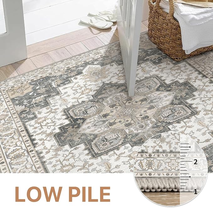 GENIMO 2x5 Runner Rugs for Hallway, Machine Washable Non Slip Vintage Retro Rugs - Image 4