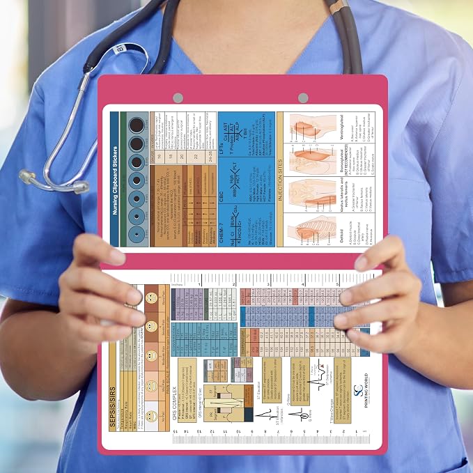 Nursing Clipboard with Nursing and Medical Edition Cheat Sheets Nursing School - Image 6