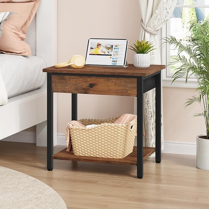 Gewudraw Printer Stand with Storage Drawer, 2-Tier Under Desk Printer Table - Image 7