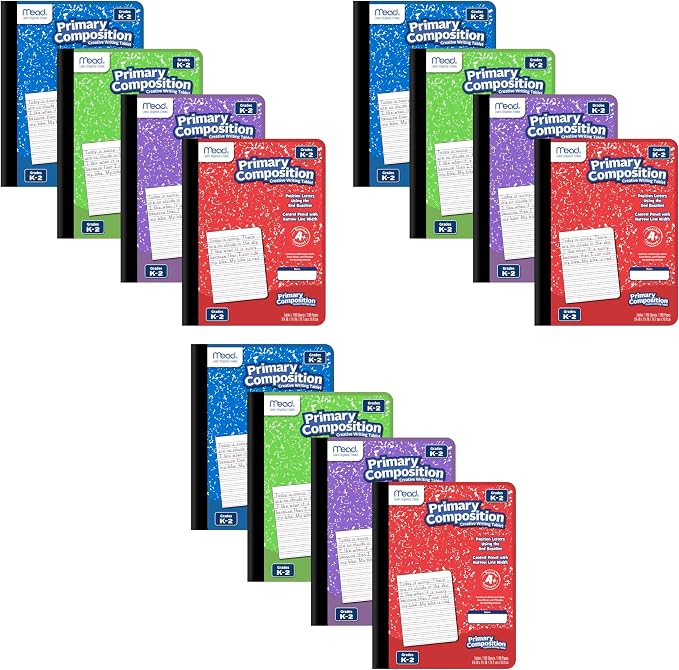 Mead Primary Composition Book, Primary Ruled Journal, Grades K-2, 7-1/2" x by Mead
