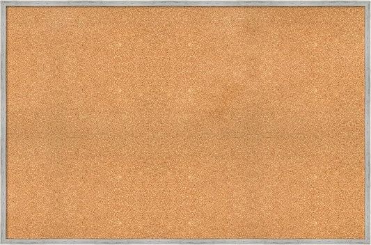 Amanti Art Natural Cork Board for Wall, 31x47 Vision Board with White Frame, Oversize Corkboard Office Decor for Home Organization, Cottage Corkboard Pinboard to Display Items for Home Organization-DeskLoop Office