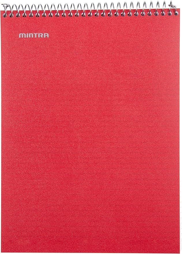 Mintra Office TOP BOUND Durable Spiral Notebooks (Red, College Ruled 3pk)-DeskLoop Office