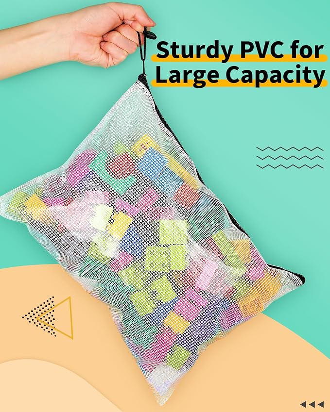 Smarpau A4/Letter Size Mesh Zipper Pouch, 24 Pack 13" x 9.4" Plastic Pouches - Image 3