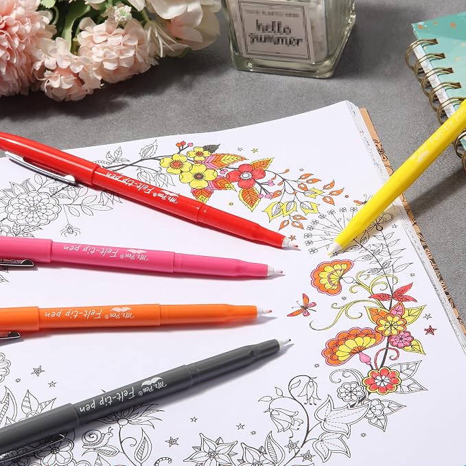 Mr. Pen- Felt Tip Pens, 5 Pack, 0.7 mm, Colorful Felt Tip Pens, Fast Dry | No - Image 7