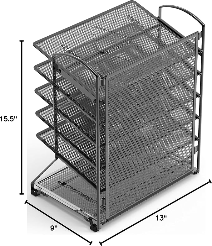 Simple Houseware 6-Tier Desk Organizer & Sliding Paper Tray - Image 7