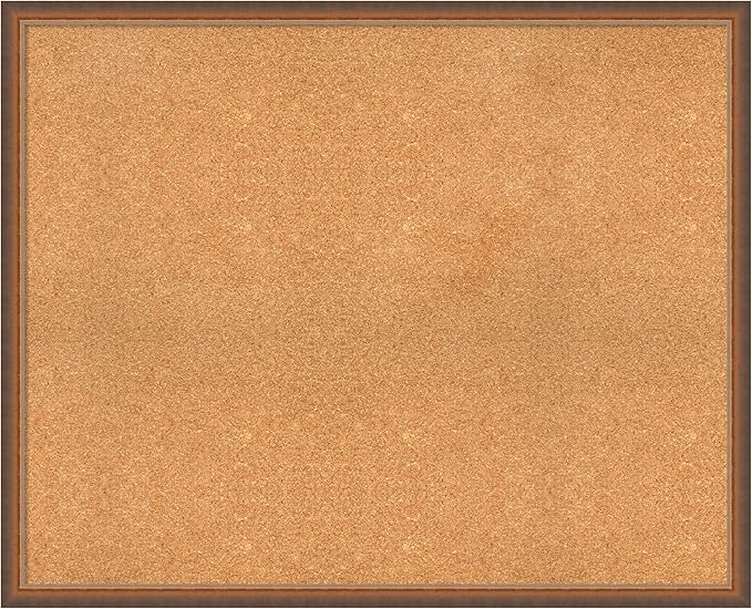 Amanti Art Natural Cork Board for Wall, 34x42 Vision Board with Bronze Frame, X-Large Corkboard Office Decor for Home Organization, Modern Corkboard Pinboard to Display Items for Home Organization in-DeskLoop Office