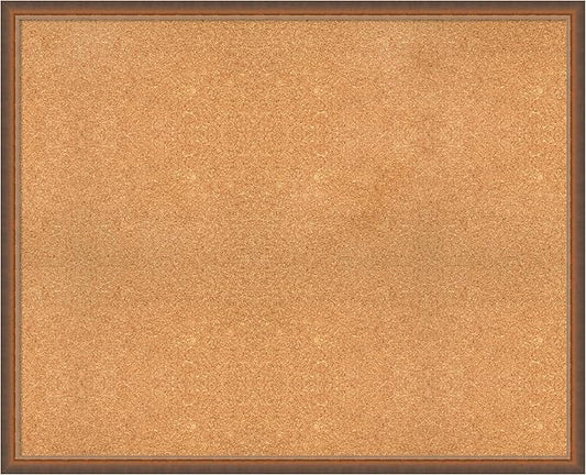 Amanti Art Natural Cork Board for Wall, 34x42 Vision Board with Bronze Frame, X-Large Corkboard Office Decor for Home Organization, Modern Corkboard Pinboard to Display Items for Home Organization in-DeskLoop Office