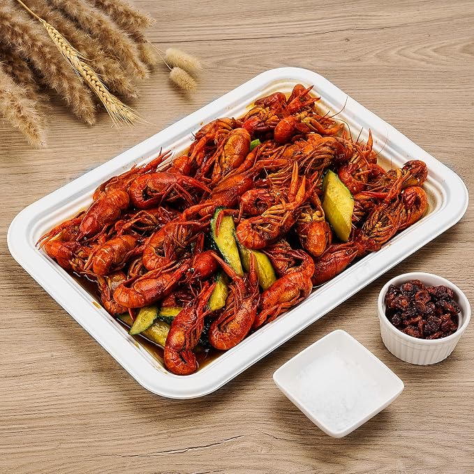 50Pack 14" Heavy Duty Disposable Rectangle Food Trays, Compostable Extra Large - Image 7