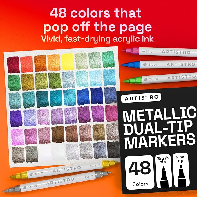 ARTISTRO 48 Metallic Acrylic Paint Markers - Image 2