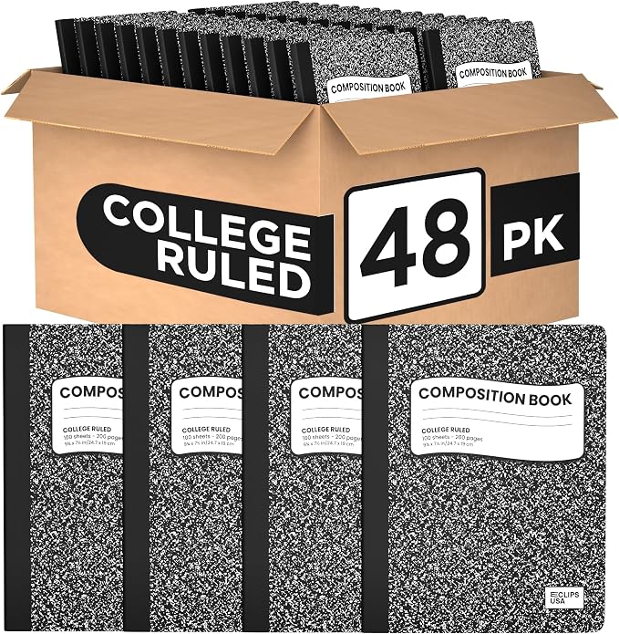 Composition Notebook College Ruled Composition Notebooks Black Bulk Marble by VEEBOOST