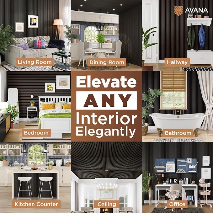 Avana Modern Acoustic Wood Wall Panels – 47.2 x 12.6 Inch Smoke Oak Acoustic - Image 3