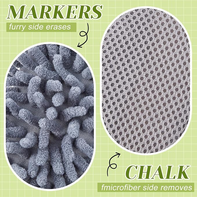 Zonon 4 Pieces Dry Erase Eraser Microfiber Shag Washable Whiteboard Eraser - Image 3