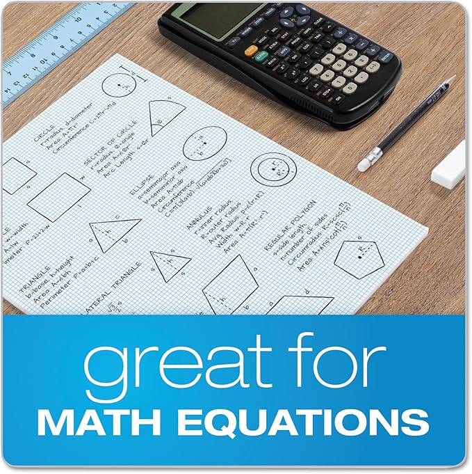 TOPS 33101 Quadrille Pads, 10 Squares/Inch, 8 1/2 x 11, White, 50 Sheets-DeskLoop Office