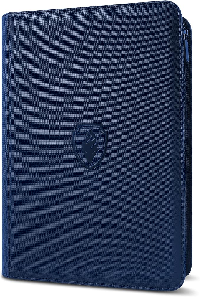 Premium Zip Card Binder, Fabmaker 9 Pocket Trading Card Binder, PU Cover Zipper by Fabmaker