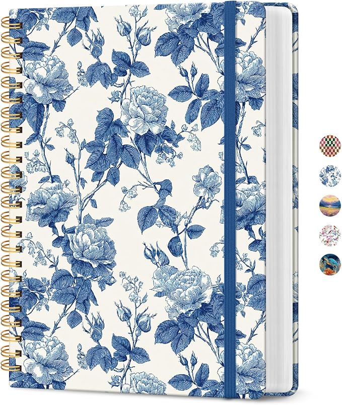 Lined Spiral Notebook Journal for Work, 300 Pages Thick B5 College Ruled by Taja
